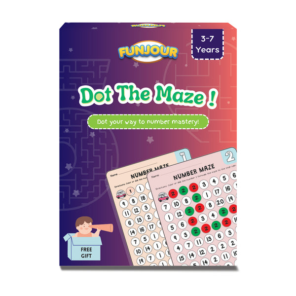Dot The Maze Number Learn Number Through Maze, Stickering Craft Activity for Kids, Fun Learning Game, Gift for Ages 3-7 Year(1 to 20 Maze)