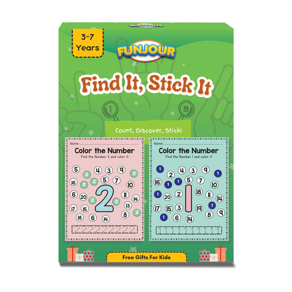 Find & Stick It Number Learn Number Through Stickering Game, Educational Game, Craft Activity Kids Game for Age 3 to 7 Year (1 to 20 FIND & Stick)